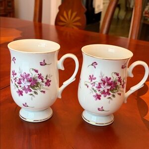 Sweet Violets Sheffield Japan fine china mugs